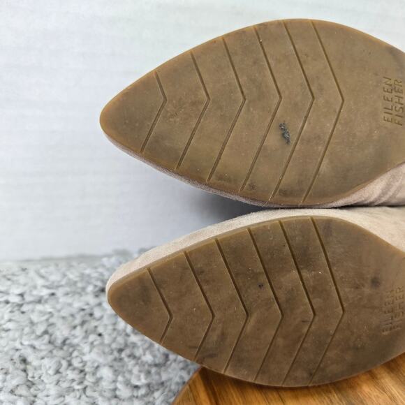 Eileen Fisher Posy Tan Suede Slip On Daily Casual Pointed Toe Flats Womens 8 - Picture 10 of 13